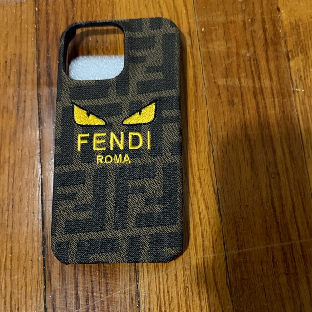 Fendi Black and Yellow Eye Motif Phone Case